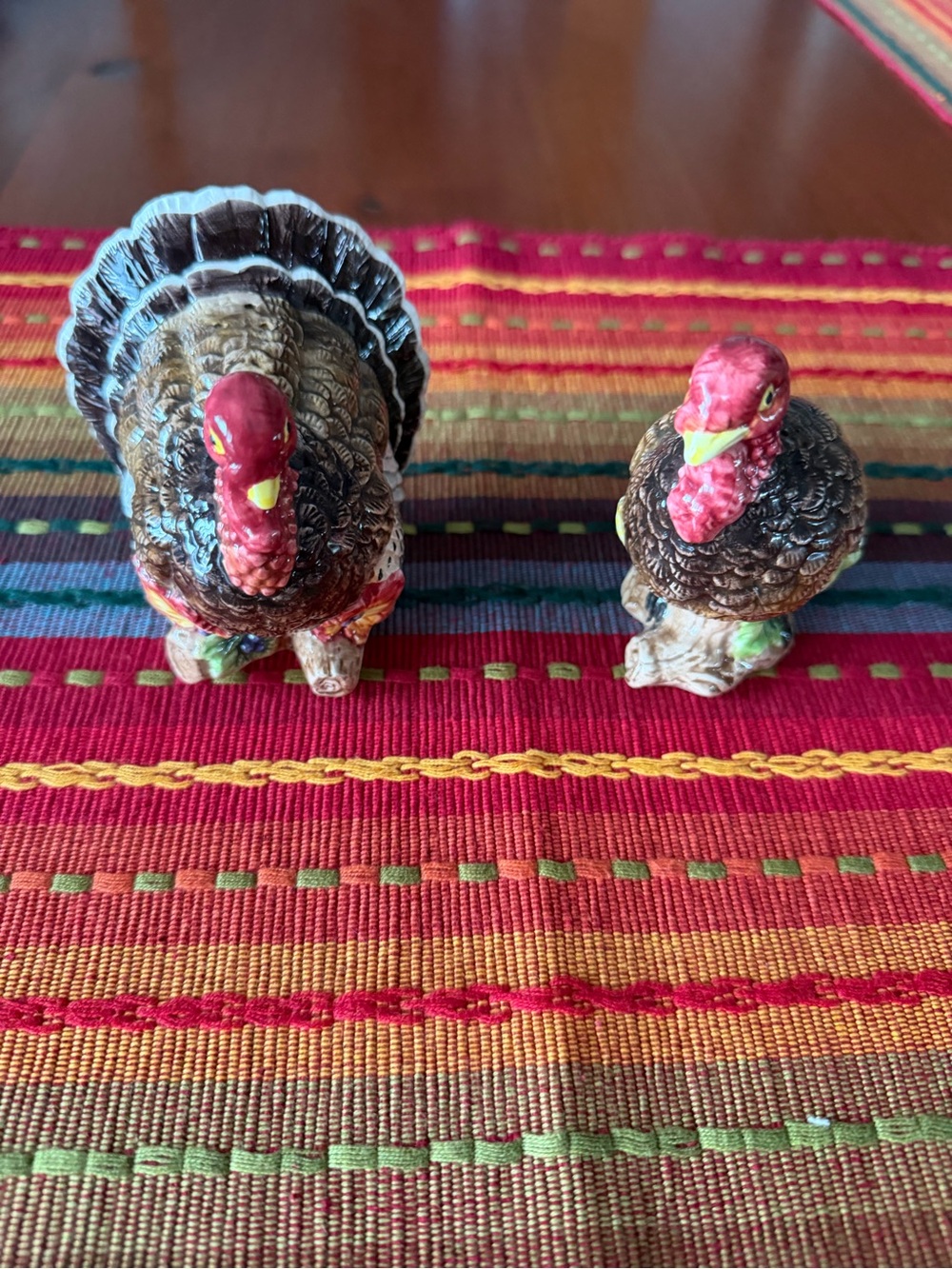Fitz and Floyd Ceramic Turkey  salt and pepper shakers Home Accents